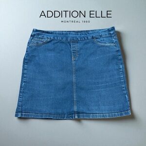 Addition Elle (Love & Legend), Plus Size Pull-On Denim Skirt, 20W, Blue